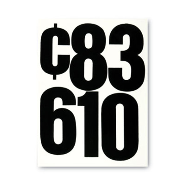 Press-On Vinyl Self-Adhesive Numbers, 6" Tall, Black Characters, 21/Pack