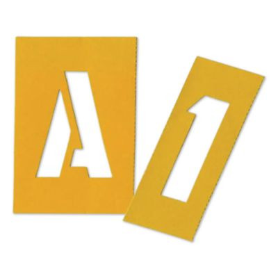Professionial Lettering Stencils, Painting Stencil Set, A-Z Set/0-9, 3", Manila, 35/Set