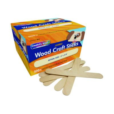 Natural Wood Craft Sticks, 6 x 0.75, 500/Box