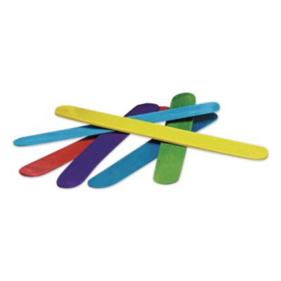 Colored Wood Craft Sticks, 6 x 0.75, 500/Box