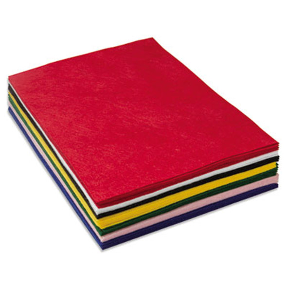 One Pound Felt Sheet Pack, Rectangular, 9 X 12, Assorted Colors, 30/Pack