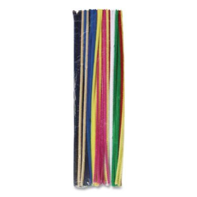 Regular Stems, 12" x 4 Mm, Metal Wire/Polyester, Assorted Colors, 1,000/Box