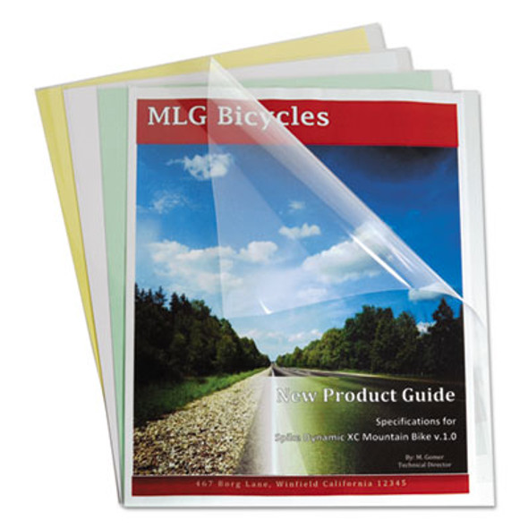 Vinyl Report Covers, Sliding Bar, 8.5 X 11, Clear/Clear, 100/Box