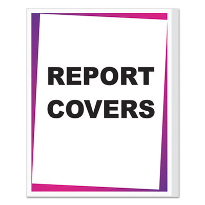 Vinyl Report Covers, Binding Bar, 8.5 X 11, Clear/Clear, 100/Box