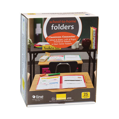 Classroom Connector Folders, Accommodates 11 x 8.5 Sheets, Yellow, 25/Box