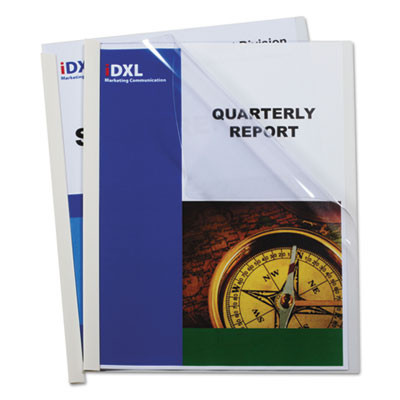 Vinyl Report Covers, 0.13" Capacity, 8.5 X 11, Clear/Clear, 50/Box