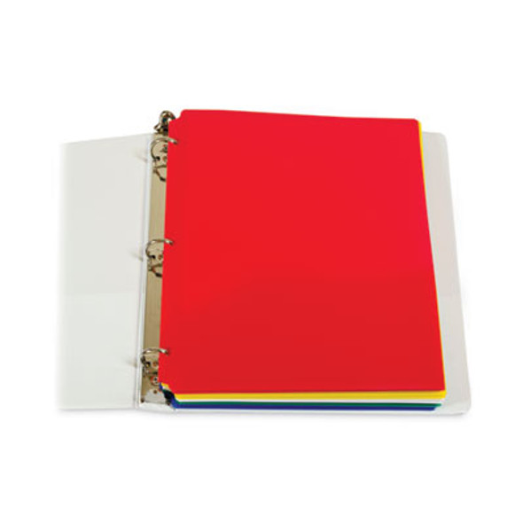 Two-Pocket Heavyweight Poly Portfolio Folder, 3-Hole Punch, 11 X 8.5, Assorted, 10/Pack