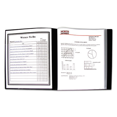 Bound Sheet Protector Presentation Book, 24 Letter-Size Sleeves, Black