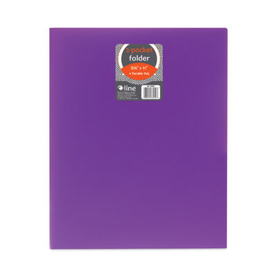 Two-Pocket Heavyweight Poly Portfolio Folder, Accommodates 11 x 8.5 Sheets, Purple, 25/Box