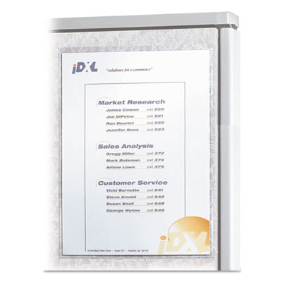 Cubicle Keepers Hook And Loop-Backed Display, 9.2 x 11.41, Velcro Mount, Clear, 25/Pack