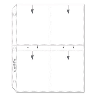Clear Photo Pages For Eight 3.5 x 5 Photos, 3-Hole Punched, 11.25 x 8.13, 50/Box