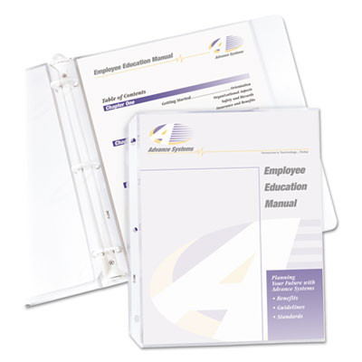 Polypropylene Sheet Protectors, Super Heavy-Duty, Side: 3-Hole Punched, Top Load 8.5 x 11 Insert, Nonglare Clear, 50/Box