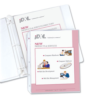 Polypropylene Sheet Protectors, Heavy-Duty, Side: 3-Hole Punched, Top Load 8.5 x 11 Insert, Clear Front, 100/Box