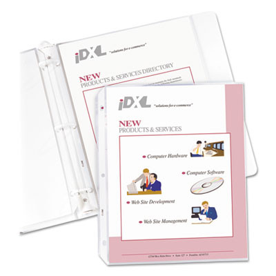 Polypropylene Sheet Protectors, Antimicrobial Protection, Heavy-Duty, Side: 3-Hole Punched, 8.5 x 11 Insert, Clear, 100/Box