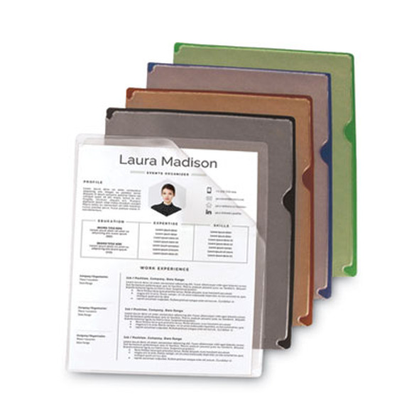 Deluxe Vinyl Project Folders, Letter Size, Assorted Colors, 35/Box