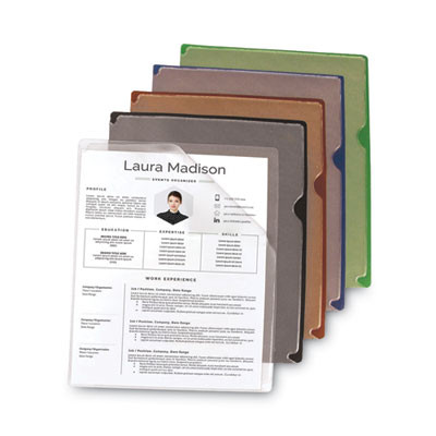 Deluxe Vinyl Project Folders, Letter Size, Assorted Colors, 35/Box