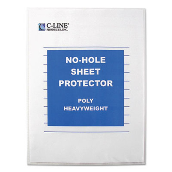 No-Hole Polypropylene Sheet Protectors, Heavy-Duty, Unpunched, Top Load 8.5 x 11 Insert, Clear Front, 25/Box