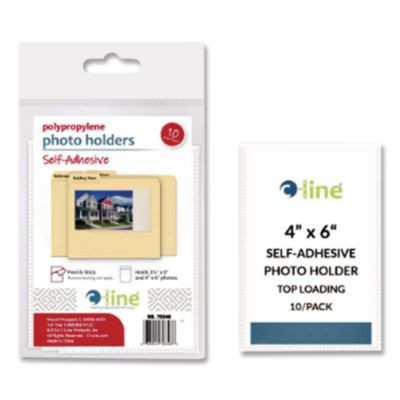 Peel And Stick Photo Holders, 4.38 x 6.5, Clear, 10/Pack
