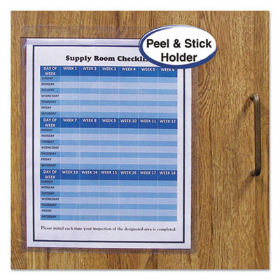 Self-Adhesive Poly Shop Ticket Holders, Super Heavy-Duty, Top Load 9 x 12 Insert, Clear Front, 50/Box