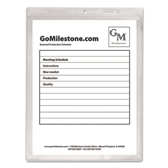 Clear Vinyl Shop Ticket Holders, Super Heavy-Duty, Top Load 8.5 x 11 Insert, Clear Front, 50/Box