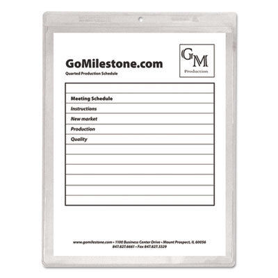 Clear Vinyl Shop Ticket Holders, Super Heavy-Duty, Top Load 8.5 x 11 Insert, Clear Front, 50/Box