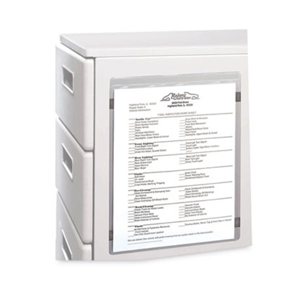 Magnetic Shop Ticket Holders, Super Heavy-Duty, Top Load 8.5 x 11 Insert, Clear Front, 15/Box