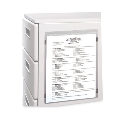 Magnetic Shop Ticket Holders, Super Heavy-Duty, Top Load 8.5 x 11 Insert, Clear Front, 15/Box