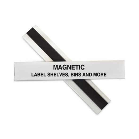Hol-Dex Magnetic Shelf/Bin Label Holders, Side Load, 1 x 6, Clear, 10/Box