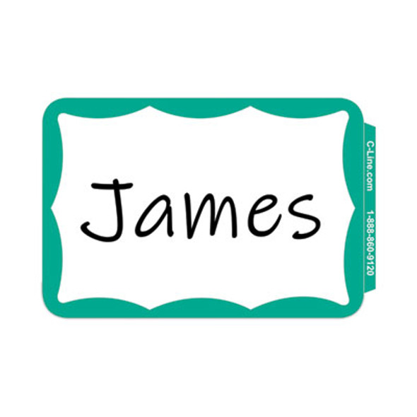 Self-Adhesive Name Badges, 3.5 X 2.25, Green, 100/Box