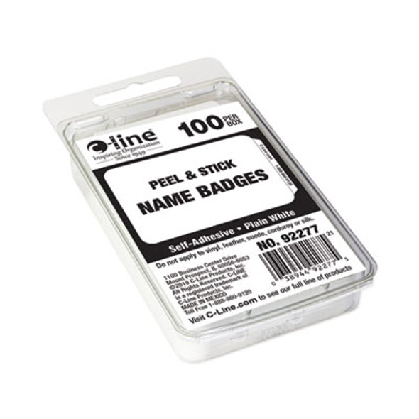 Self-Adhesive Name Badges, 3.5 X 2.25, White, 100/Box
