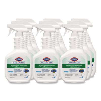 Hydrogen-Peroxide Cleaner/Disinfectant, 32 Oz Spray Bottle, 9/Carton