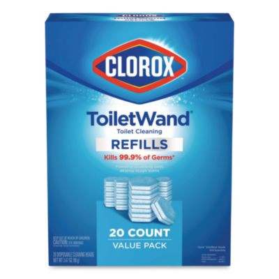 Toiletwand Toilet Cleaning Refills, Toilet Cleaning Scrubbing Pads, Blue/White, 20/Pack