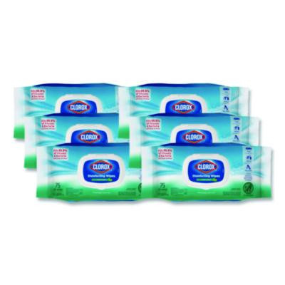 Disinfecting Cleaning Wipes, Flex Pack, 1-Ply, 8 x 7, Fresh Scent, White, 75 Towels/Box, 6 Boxes/Carton
