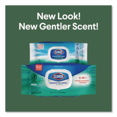 Disinfecting Cleaning Wipes, Flex Pack, 1-Ply, 8 x 7, Fresh Scent, White, 75 Towels/Box