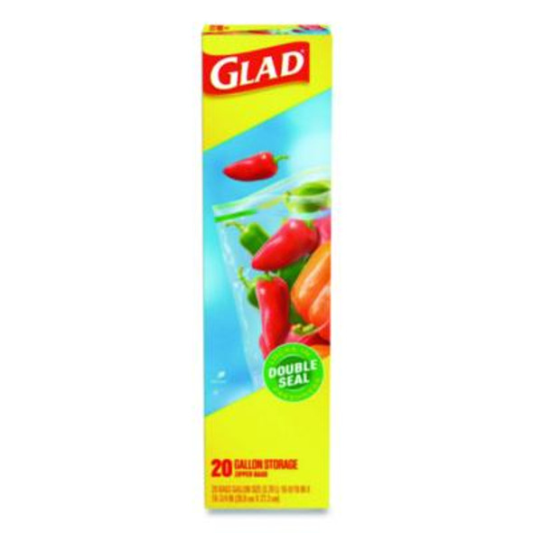 Zipper Food Storage Plastic Bags, Gallon Size, 10.75 x 10.19, Clear, 20 Bags/Box, 12 Boxes/Carton
