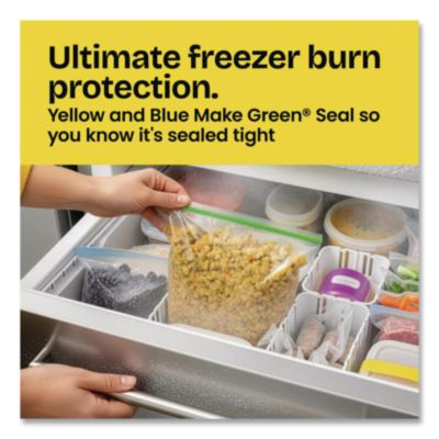 Zipper Food Storage Plastic Bags, Freezer Bags, Quart Size, 7.75 x 8.44, Clear, 20 Bags/Box, 12 Boxes/Carton