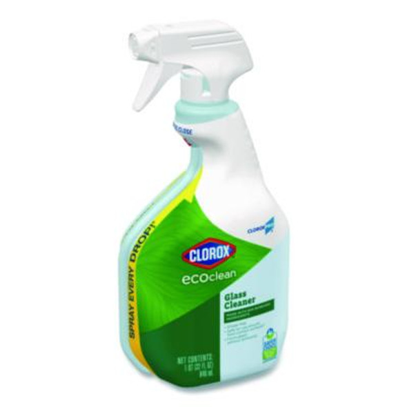 Clorox Pro Ecoclean Glass Cleaner, Unscented, 32 Oz Spray Bottle, 9/Carton