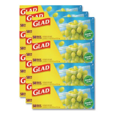 Zipper Food Storage Plastic Bags, Snack Size, 3.25 x 6.63 x 9.31, Clear, 50 Bags/Box, 12 Boxes/Carton