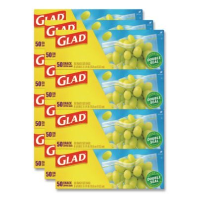 Zipper Food Storage Plastic Bags, Snack Size, 3.25 x 6.63 x 9.31, Clear, 50 Bags/Box, 12 Boxes/Carton