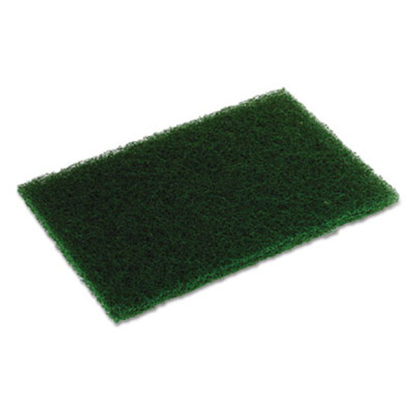 Heavy-Duty Scouring Pad, 6 x 9, Dark Green, 10/Pack, 6 Packs/Carton