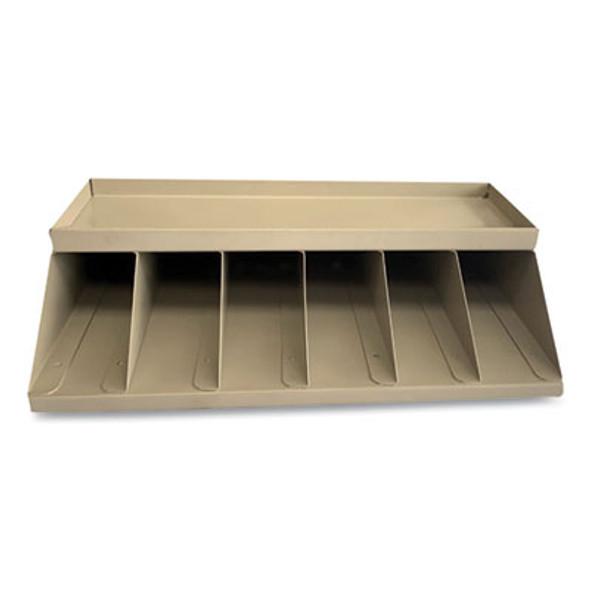 Coin Wrapper And Bill Strap Single-Tier Rack, 6 Compartments, 10 X 8.5 X 3, Steel, Pebble Beige