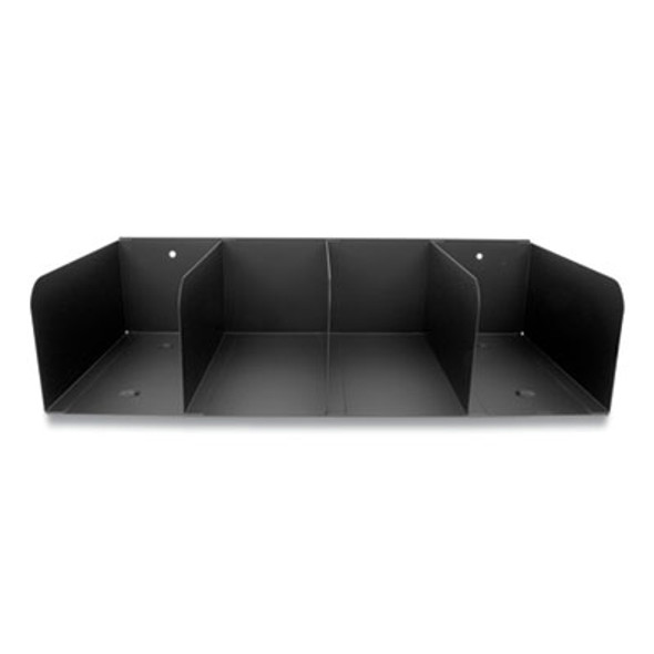 Cash Handling Organizer Bins, 4 Compartments, 16" x 8" x 4", Black