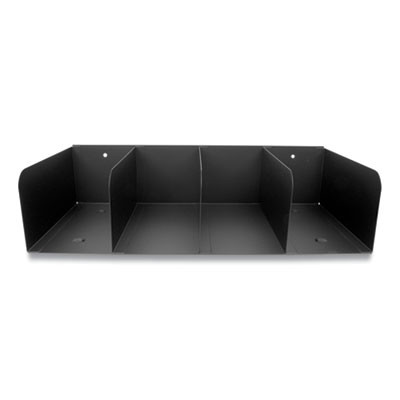 Cash Handling Organizer Bins, 4 Compartments, 16" x 8" x 4", Black