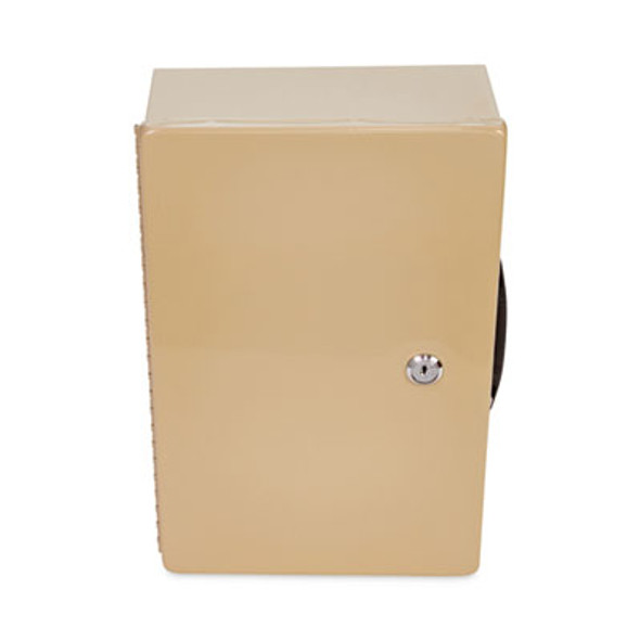 Heavy Duty Fire Retardant Box, 1 Compartment, Key Lock, 12.75" x 8.25" x 4", Sand