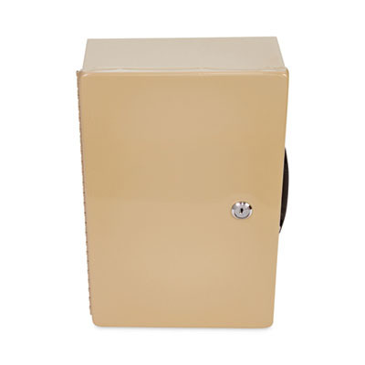 Heavy Duty Fire Retardant Box, 1 Compartment, Key Lock, 12.75" x 8.25" x 4", Sand