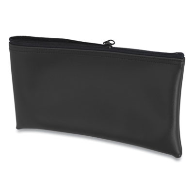 Fabric Deposit Bag, Vinyl, 6" x 1" x 11", Black