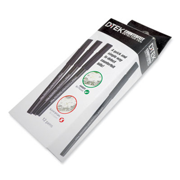 Dtek Counterfeit Detector Pens, U.s. Currency, 12/Pack