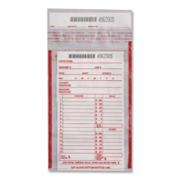 Deposit Bag, Plastic, 5.75" x 3" x 8.75", Clear, 1,000/Carton
