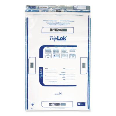 Deposit Bag, Plastic, 12" x 16", Clear, 100/Pack