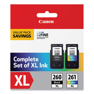 3706C005 (Cl-261Xl/Pg-260Xl) High-Yield Ink, Black/Color